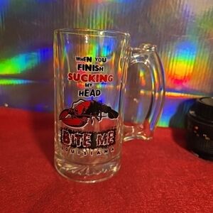 022026 Louisiana "BITE ME" Glass Beer Mug#studio 31e#